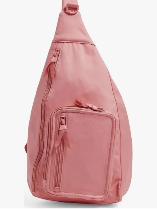 Vera Bradley Handbags - Vera Bradley Rouge Rose Pink Sling Backpack Cotton 9×19 In
